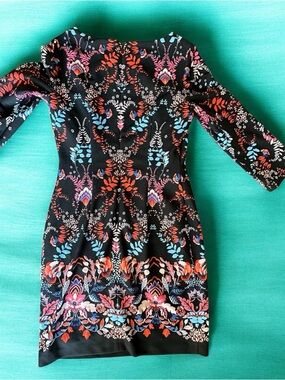 Vince Camuto Black Floral Size 2 Dress
